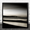 Painterly Landscapes beach Shore Coast Black And White Square Wall Art Print