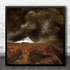 Wheat Field Rural Storm Cloud Twister Tornado Square Wall Art Print