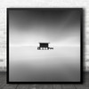 Fine Art Black White Minimal Fisherman Hut Square Wall Art Print