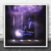 Purple Dance Flowers Movements Smoke Ballet Square Wall Art Print