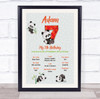 7th Birthday Favourite Things Milestones Achievements Interests Gift Print