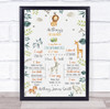 Safari Animals 1st Birthday First Year Baby Milestones Interests Print