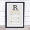 New Baby Birth Details Christening Nursery Animals Initial B Keepsake Gift Print