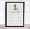 New Baby Birth Details Christening Nursery Animals Initial I Keepsake Gift Print