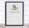 New Baby Birth Details Christening Nursery Animals Initial S Keepsake Gift Print