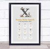 New Baby Birth Details Christening Nursery Animals Initial X Keepsake Gift Print