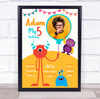 Any Age Birthday Favourite Things Interests Milestones Monster Photo Gift Print