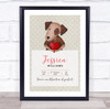 New Baby Birth Details Christening Nursery Dog Heart Keepsake Gift Print