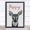 Hand Drawn Baby Deer Personalised Children's Wall Art Print