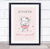 Baby Elephant Ballerina Personalised Children's Wall Art Print