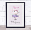 Ballet Pig Ballerina Personalised Children's Wall Art Print