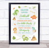 Dinosaurs Child Boy Loves Favourite Things Children's Wall Art Print