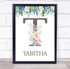 Floral Any Name Initial T Personalised Children's Wall Art Print