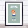 Light Brown Hair Baby Boy Playing Toy Room Children's Wall Art Print