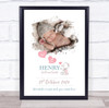 New Baby Birth Details Christening Nursery Photo Bear Keepsake Gift Print