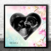 Square Pregnancy Blossom Baby Scan Picture Photo Heart Keepsake Gift Print