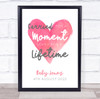 Carried For A Moment Baby Loss Miscarriage Memorial Pink Personalised Gift Print