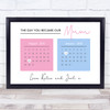 Minimal Day You Became Our Mum X2 Personalised Gift Art Print