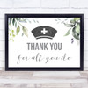 Thank You For All That You Do Nurse Doctor Hospital Floral Gift Print