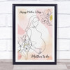 Line Art Mum Pregnancy Pastel Personalised Gift Art Print