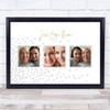 Mother's Day 3 Photos Scattered Grey Hearts Personalised Gift Art Print