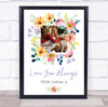 Love You Always Bright Flowers Photo Personalised Gift Art Print