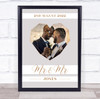 Mr & Mr Wedding Day Geometric Heart Photo Personalised Gift Art Print