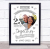 25 Years Together 25th Wedding Anniversary Silver Photo Personalised Gift Print