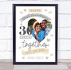 30 Years Together 30th Wedding Anniversary Pearl Photo Personalised Gift Print