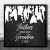 Feather Appear When Grandma Is Near Black Square Memorial Gift Print