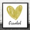 Gold Heart Grandad Square Personalised Gift Art Print