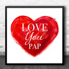 Painted Heart Love Pap Square Personalised Gift Art Print