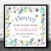 Nanny Make World A Better Place Flower Frame Square Personalised Gift Art Print