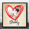 Vintage Scribble Heart Photo Daddy Square Personalised Gift Art Print