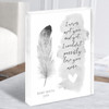 Baby Loss Miscarriage Infant Child Memorial Quote Grey Feathers Acrylic Block