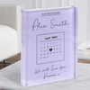 Precious Baby Due Date Special Date Calendar Memorial Purple Acrylic Block