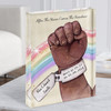 Rainbow Baby Fist Name Tag Dark Skin New Baby Birth Details Acrylic Block