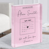 Precious Baby Due Date Special Date Calendar Memorial Pink Acrylic Block