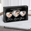 Photo Hearts X 3 Love You Family Personalised Acrylic Block Photo Hearts X 3 Love You Family Personalised Acrylic Block