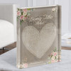 Shabby Chic Floral Heart Grey Any Song Lyric Acrylic Block