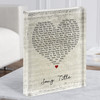 Script Heart Any Song Lyric Acrylic Block