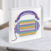 Cd Pile Headphones Favourite Compilation Square Any Song Lyric Acrylic Block