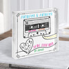 Retro Sketch Cassette Tape Square Our Music Any Song Lyric Acrylic Block