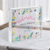 Godmother Thank You Flower Border Square Personalised Acrylic Block