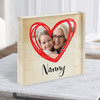 Vintage Scribble Heart Photo Nan Square Personalised Acrylic Block