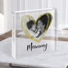 Simple Photo Heart Love Mummy Square Personalised Acrylic Block