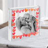 Heart Border Photo Square Personalised Acrylic Block