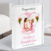 Happiness Is Mother And Daughter Time Painted Heart Pink Gift Acrylic Block