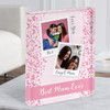 Best Mum Ever 2 Photos Pink Dots Love You Personalised Gift Acrylic Block