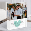 Happily Ever After Wedding Marriage Couple Heart Photo Gift Acrylic Block
